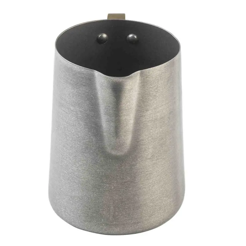 Tablecraft Frothing Cup 36 Oz. 5.5"x4.5"x5.75" - Stainless Steel (200 Series) - Vintage Finish - Gold Finish Handle