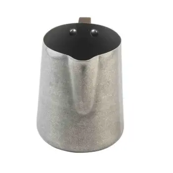Tablecraft Frothing Cup 24 Oz. 5.25"x4.125"x4.75" - Stainless Steel (200 Series) - Vintage Finish - Gold Finish Handle