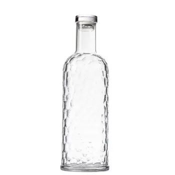 Tablecraft Carafe with Lid - Honeycomb 34 Oz. Clear 3.5"x3.5"x11.25" - Styrene Acrylonitrile (SAN)