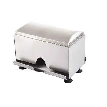 Tablecraft Straw Dispenser 9.625"x7"x7.25" - Stainless Steel (18/8) Holds 500 Wrapped Straws