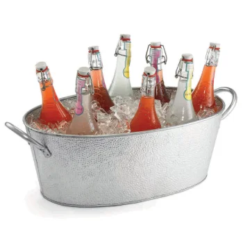 Tablecraft Galvanized Collection Oval Beverage Tub 4.5 Gallon 22.75"x12.25"x7.5" - Steel (Galvanized)