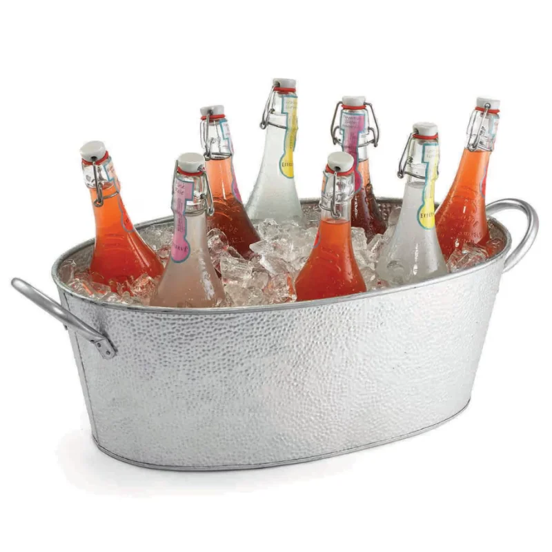 Tablecraft Galvanized Collection Oval Beverage Tub 4.5 Gallon 22.75"x12.25"x7.5" - Steel (Galvanized)