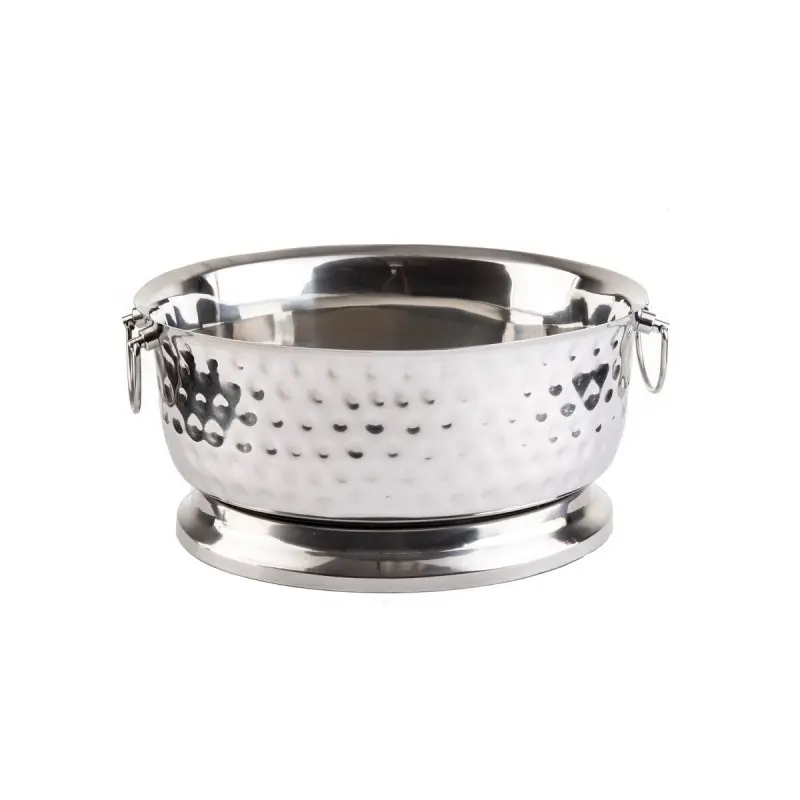 Tablecraft Bali Collection Oval Beverage Tub 4.75 Gallon 18"x15.25"x8.75" - Stainless Steel (14-1)