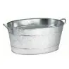 Tablecraft Galvanized Collection Oval Beverage Tub 6.5 Gallon 22.75"x14.5"x9.5" - Steel (Galvanized) - Set of 6