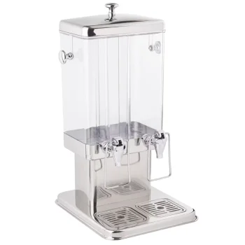 Tablecraft Rectangular Double Beverage Dispenser 3 Gallon 12"x13.87"x23" - Polycarbonate (PC) - (2) 1.5 Gallon Reservoir