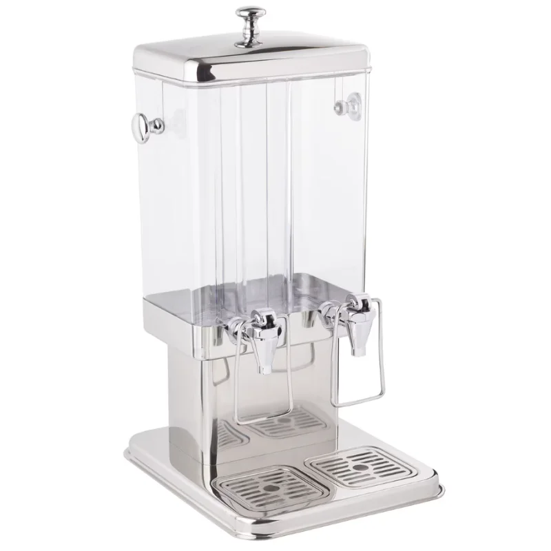 Tablecraft Rectangular Double Beverage Dispenser 3 Gallon 12"x13.87"x23" - Polycarbonate (PC) - (2) 1.5 Gallon Reservoir