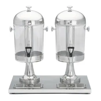 Tablecraft Double Beverage Dispenser 4.2 Gallon 22"x13.75"x21" - Polycarbonate (PC) - (2) 2.1 Gallon Reservoirs