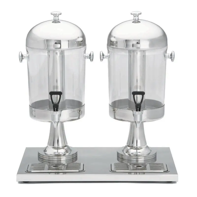 Tablecraft Double Beverage Dispenser 4.2 Gallon 22"x13.75"x21" - Polycarbonate (PC) - (2) 2.1 Gallon Reservoirs
