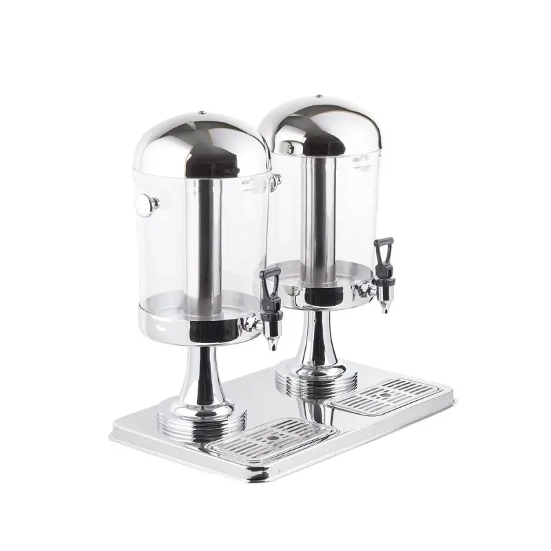 Tablecraft Double Beverage Dispenser 4.2 Gallon 22"x13.75"x21" - Polycarbonate (PC) - (2) 2.1 Gallon Reservoirs