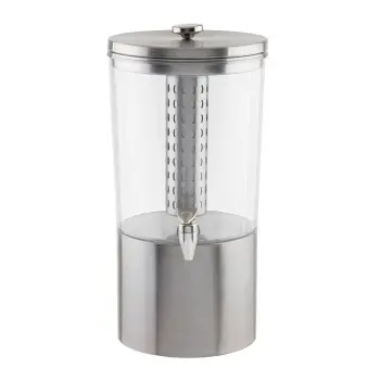 Tablecraft Upscale Beverage Dispenser 2.5 Gallon Clear 9.75"x12.5"x19.75" - Stainless Steel (14-1)