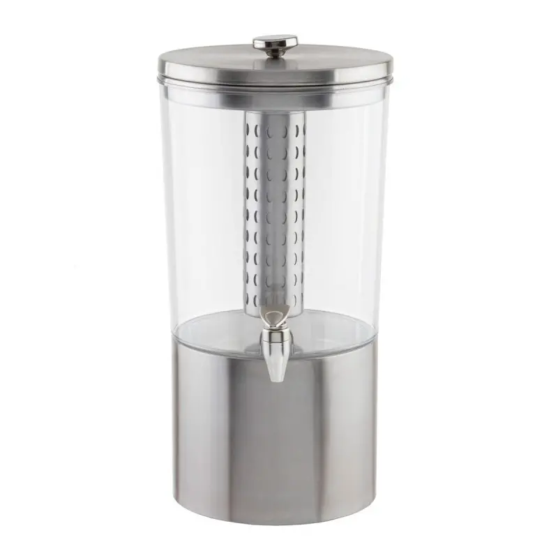 Tablecraft Upscale Beverage Dispenser 2.5 Gallon Clear 9.75"x12.5"x19.75" - Stainless Steel (14-1)