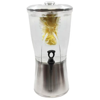Tablecraft Silhouette Beverage Dispenser 3.5 Gallon 11.25"x11.25"x23.5" - Stainless Steel - NSF