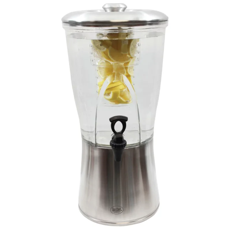 Tablecraft Silhouette Beverage Dispenser 3.5 Gallon 11.25"x11.25"x23.5" - Stainless Steel - NSF
