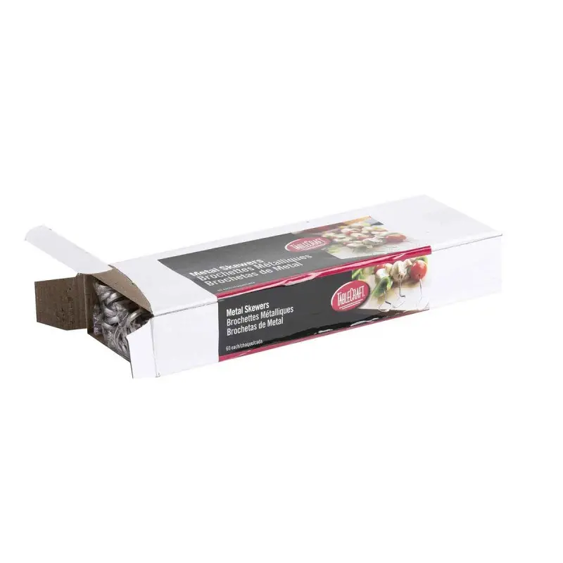 Tablecraft Oval Skewer 10"x.875"x.19" - Stainless Steel (200 Series) - Set of 60