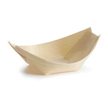 Tablecraft Large Disposable Boat 5 Oz. 6.5"x3.5"x1.5" - Wood (Poplar) Pack of 50 - Set of 12
