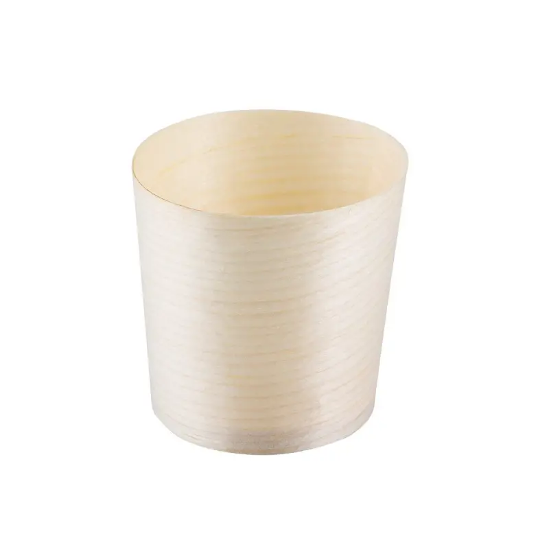 Tablecraft Disposable Cup 2 Oz. 1.8125"x1.8125"x1.6875" - Wood (Poplar) Pack of 50 - Set of 12