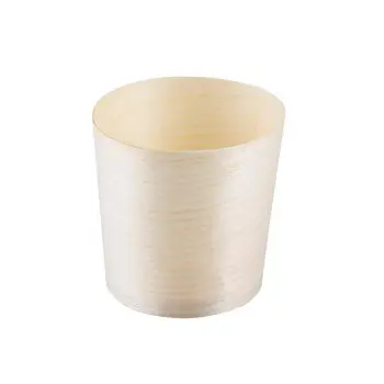 Tablecraft Disposable Cup 2.375"x2.375"x2.31" - Wood (Poplar) Pack of 50 - Set of 12