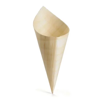 Tablecraft Disposable Cone 2.875"x3.5"x7" - Wood (Poplar) Pack of 50 - Set of 12