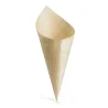 Tablecraft Disposable Cone 2.875"x3.5"x7" - Wood (Poplar) Pack of 50 - Set of 12