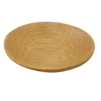 Tablecraft Round Disposable Dish 2.4375"x2.4375"x.375" - Natural Bamboo - Set of 4