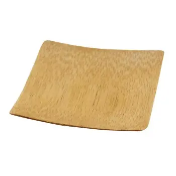 Tablecraft Square Disposable Dish 2.375"x2.375"x.1875" - Natural Bamboo - Set of 4