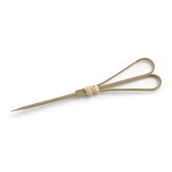 Tablecraft Heart Loop Pick 1.125"x.09375"x4.625" - Natural Bamboo - Set of 12