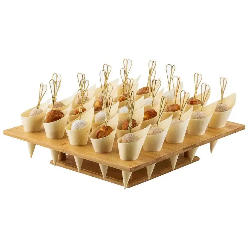 Tablecraft Heart Loop Pick 1.125"x.09375"x4.625" - Natural Bamboo - Set of 12