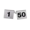Tablecraft Number Tents - 1-50 Black 2.5"x2.5"x1.875" - Stainless Steel (200 Series)