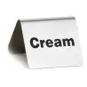 Tablecraft Table Tent - Cream 2.5"x2.75"x1.875" - Stainless Steel (200 Series)