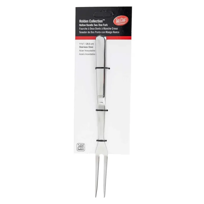 Tablecraft Holden Collection Hollow Handle Two-Tine Fork 11.25"x.875"x1" - Stainless Steel (18/0)