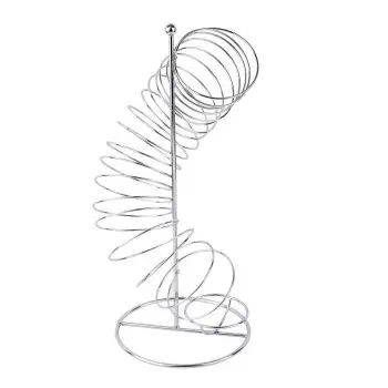Tablecraft Spiral Fruit Basket Oz. 9"x9"x18.5" - Chrome Plated (Over Iron)