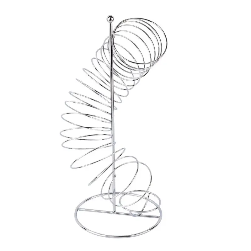 Tablecraft Spiral Fruit Basket Oz. 9"x9"x18.5" - Chrome Plated (Over Iron)