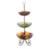 Tablecraft Mediterranean Collection Fruit Basket - Three-Tiered Oz. 13.875"x13.875"x33.5" - Black Powder Coated Steel