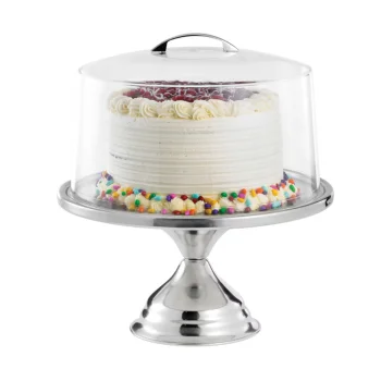 Tablecraft Cake Stand With Cover 12.875"x12.875"x13.5" - Stainless Steel (200 Series)