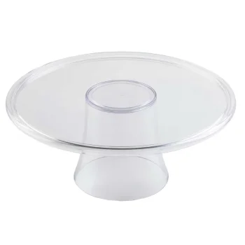 Tablecraft Round Cake Stand Clear 12.75"x12.75"x5.25" - Styrene Acrylonitrile (SAN) - One-Piece