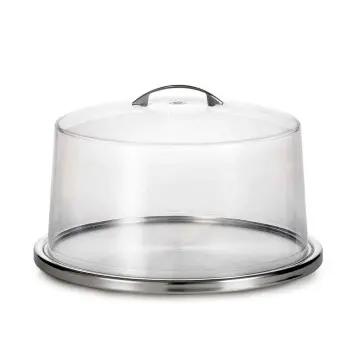 Tablecraft Round Cake Plate Set 13"x13"x8" - Stainless Steel (200 Series)