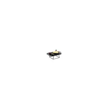 Tablecraft Square Non-Slip Riser Oz. Black 7"x7"x6" - Black Powder Coated Steel Set of 4