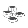 Tablecraft Square Non-Slip Riser Oz. Black 7"x7"x6" - Black Powder Coated Steel Set of 4