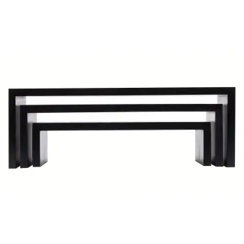 Tablecraft Cascade Risers Black 22"x7.875"x7.875" - Wood (Rubberwood) Set of 3