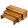 Tablecraft Cascade Risers 22"x7.875"x7.875" - Acacia Wood Set of 3