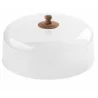 Tablecraft Acacia Collection Round Cake Dome Clear 11.875"x11.875"x5.75" - Acrylic with Acacia wood knob