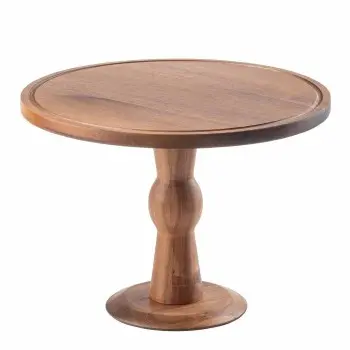 Tablecraft Acacia Collection Round Cake Stand 12.5"x12.5"x9" - Acacia Wood 9" Height - Unassembled