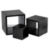 Tablecraft Barclay Square Riser Set Black 9"x9"x9" - Wood (Rubberwood) Set of 3