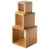 Tablecraft Barclay Square Riser Set 9"x9"x9" - Natural Bamboo Set of 3