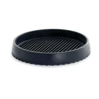 Tablecraft Round Drip Tray Black 6.8125"x6.8125"x1.0625" - Thermo Plastic Rubber (TPR)