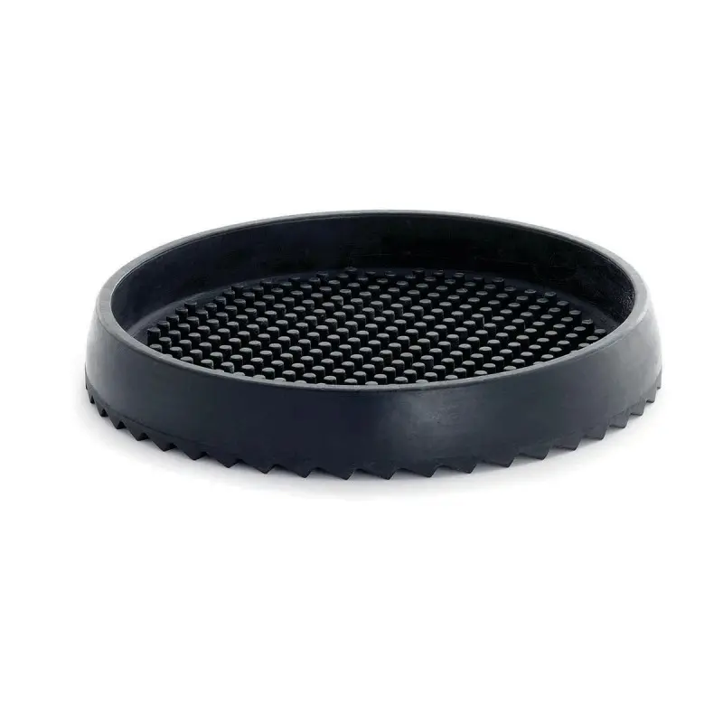 Tablecraft Round Drip Tray Black 6.8125"x6.8125"x1.0625" - Thermo Plastic Rubber (TPR)