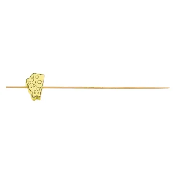 Tablecraft Decorative Picks - Cheese .625"x.25"x4.5" - Natural Bamboo Pack of 100 - Set of 12