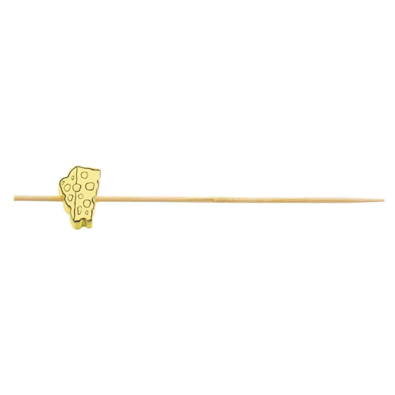 Tablecraft Decorative Picks - Cheese .625"x.25"x4.5" - Natural Bamboo Pack of 100 - Set of 12
