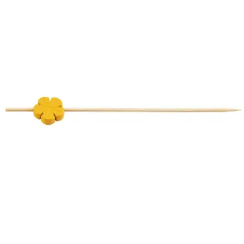 Tablecraft Decorative Picks - Flower .625"x.25"x4.5" - Natural Bamboo Pack of 100 - Set of 12
