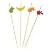 Tablecraft Decorative Picks - Fruit .625"x.25"x4.5" - Natural Bamboo Pack of 100 - Assorted - Set of 12